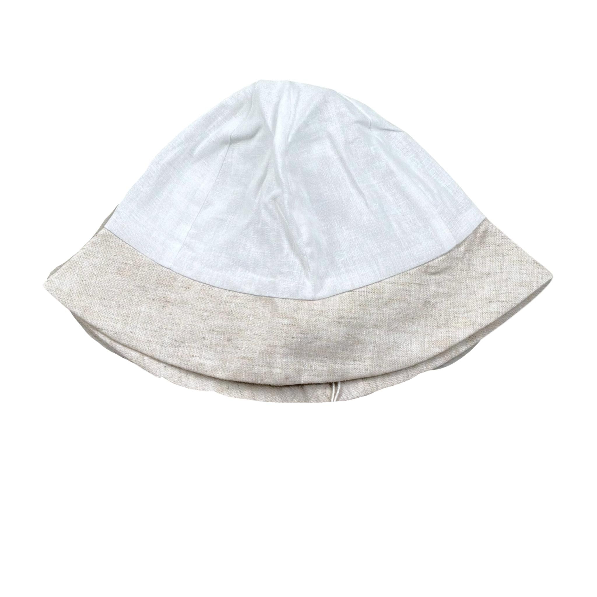 La Stupenderia Cappello Bicolore Modello Pescatore per Neonato TBCP53 BIANCO/BEIGE LA STUPENDERIA 
