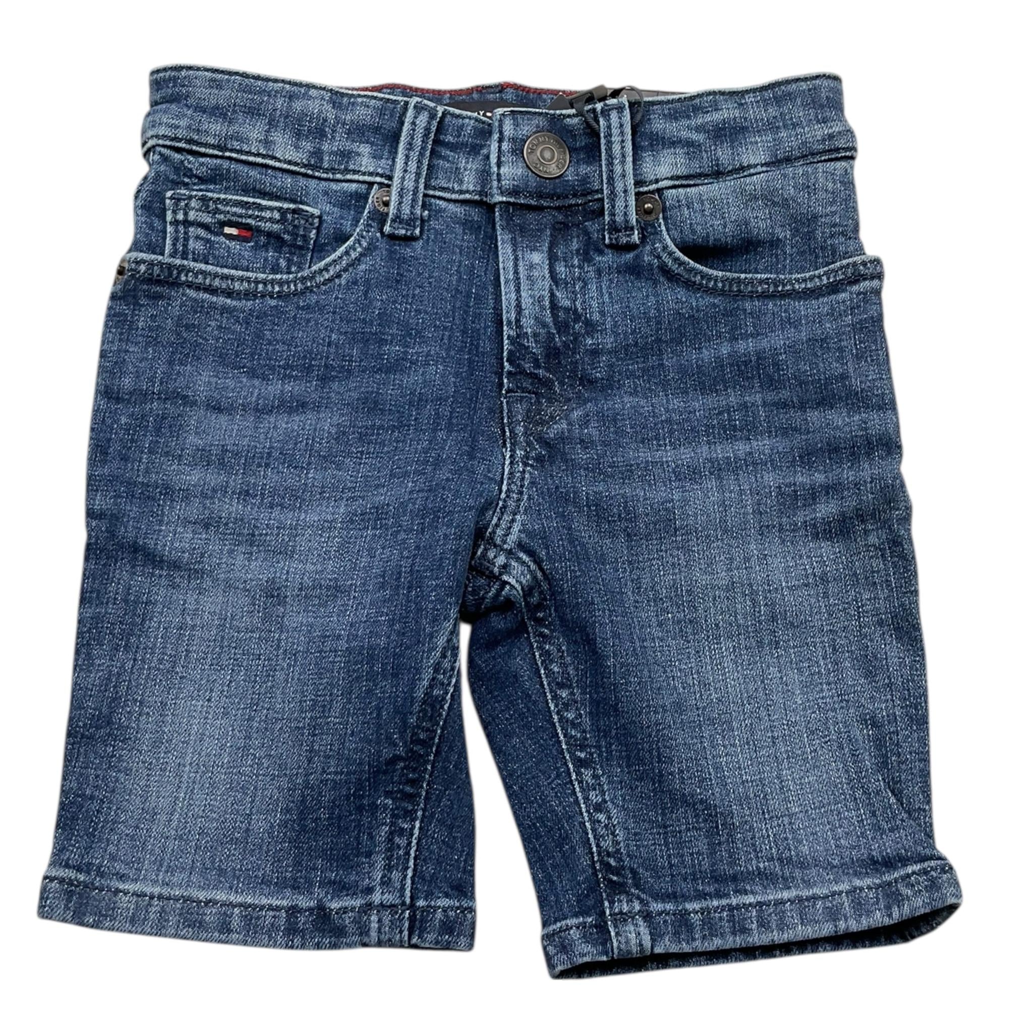 Tommy Hilfiger Bermuda In Denim Tinta Unita con Girovita Regolabile per Bambino KB0KB08133 BLU TOMMY HILFIGER 