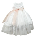 Bella Brilli Abito Cerimonia Tinta Unita Giromanica per Bambina BB802446 BIANCO BELLA BRILLI 