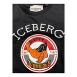 ICEBERG felpa chiusa girocollo tinta unita con stampa Nero per Bambino MFICE5315BXX NERO ICEBERG 