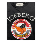 ICEBERG felpa chiusa girocollo tinta unita con stampa Nero per Bambino MFICE5315BXX NERO ICEBERG 