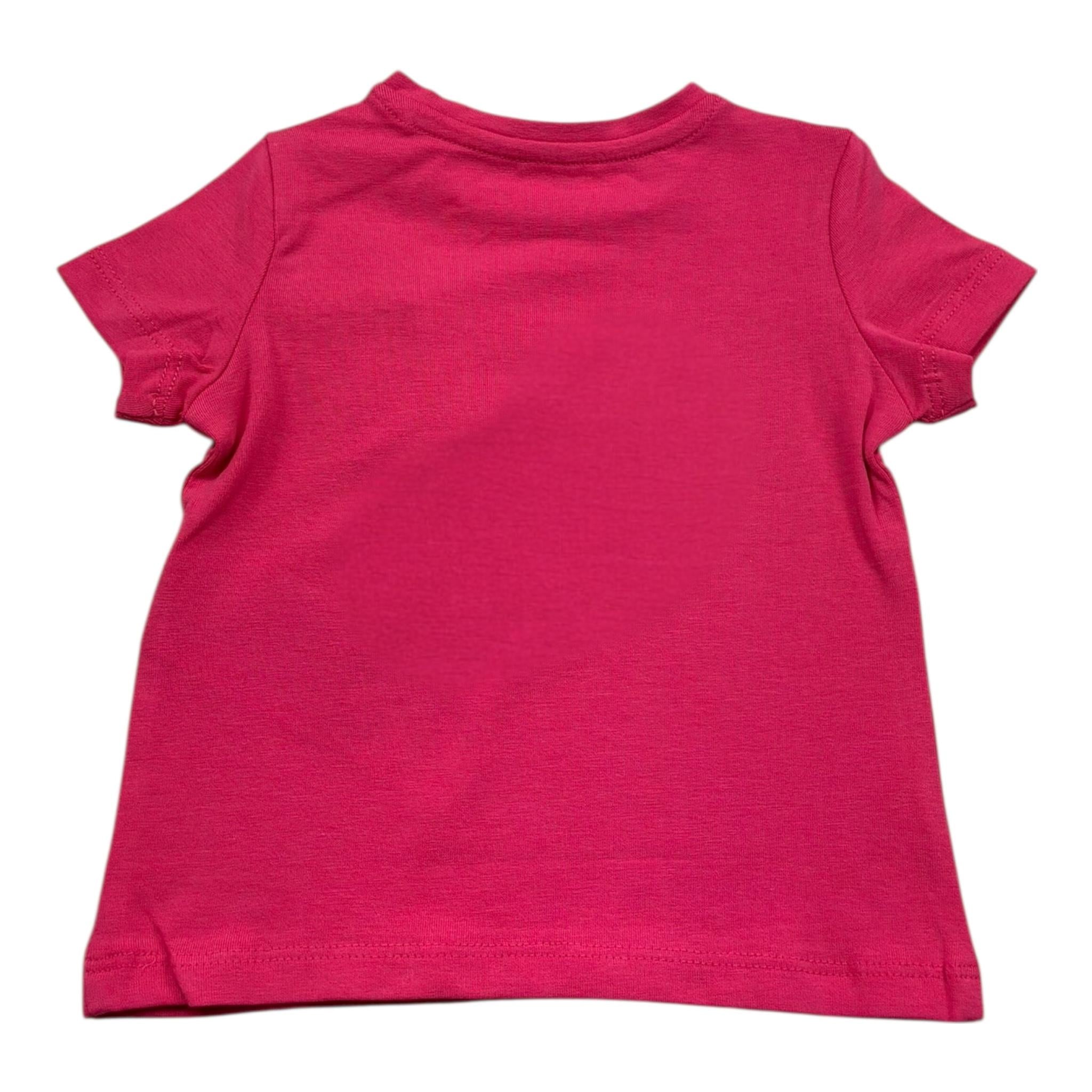 Guess T-Shirt Girocollo Tinta Unita con Stampa per Neonata A5RI00KYW4 ROSA GUESS 