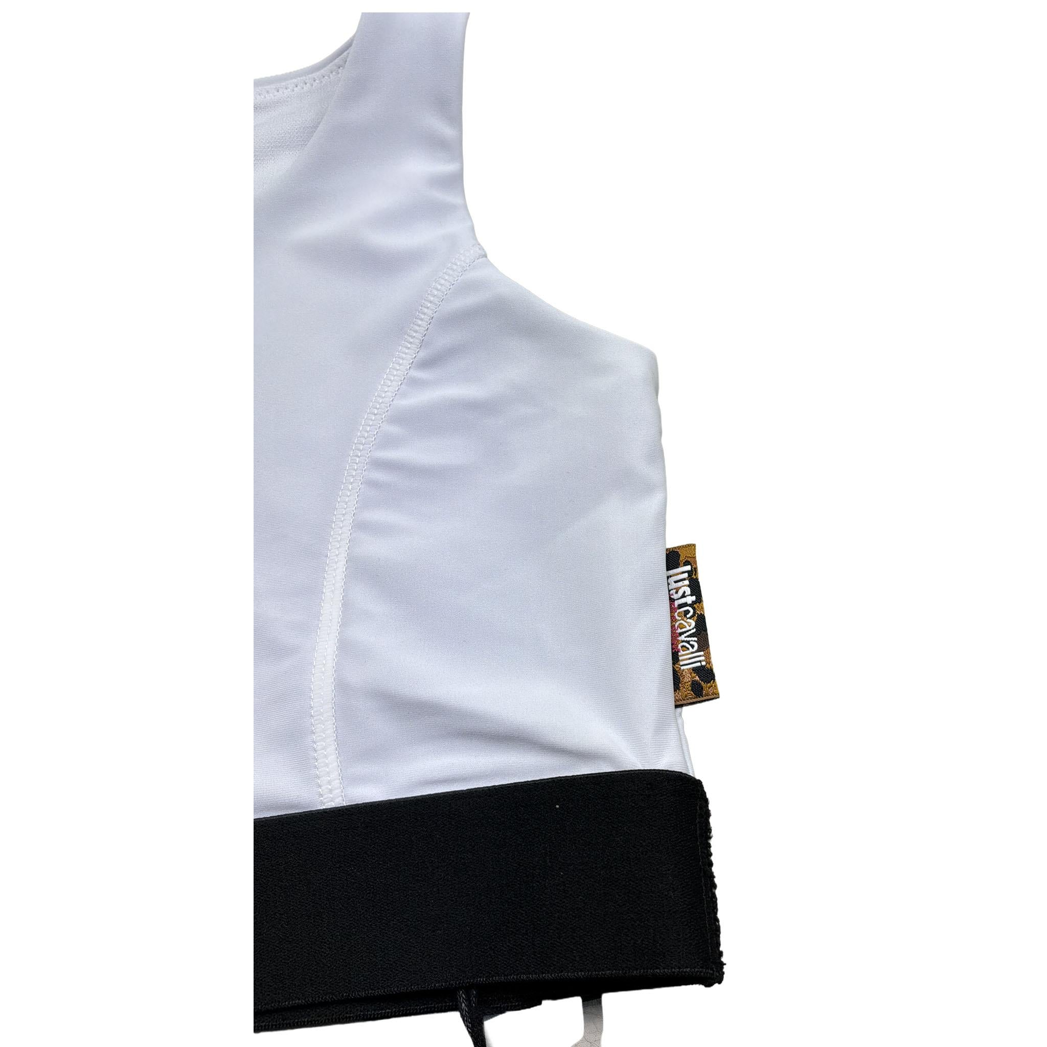 Just Cavalli Top Giromanica Tinta Unita con Logo per Bambina JGP26055TO BIANCO JUST CAVALLI 