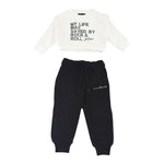John Richmond Completo 2 Pezzi Felpa-Pantalone per Bambina RGA24125CF BIANCO/NERO JOHN RICHMOND 