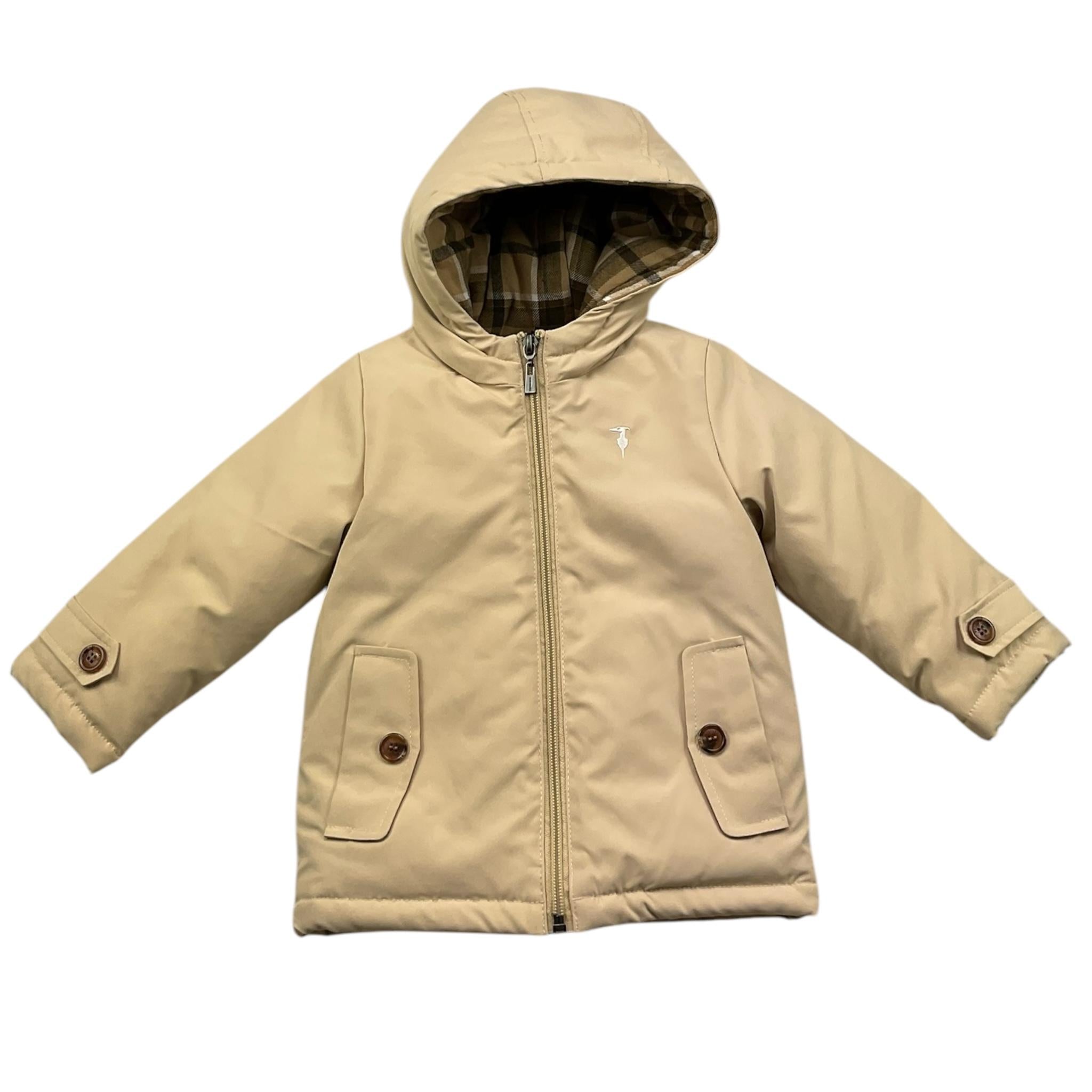 TRUSSARDI giubbino tinta unita con cappuccio Beige per Neonato TIA25090GB BEIGE TRUSSARDI 