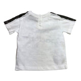 Cesare Paciotti T-Shirt Tinta Unita Girocollo Con Stampa Logo Bianco Per Bambino