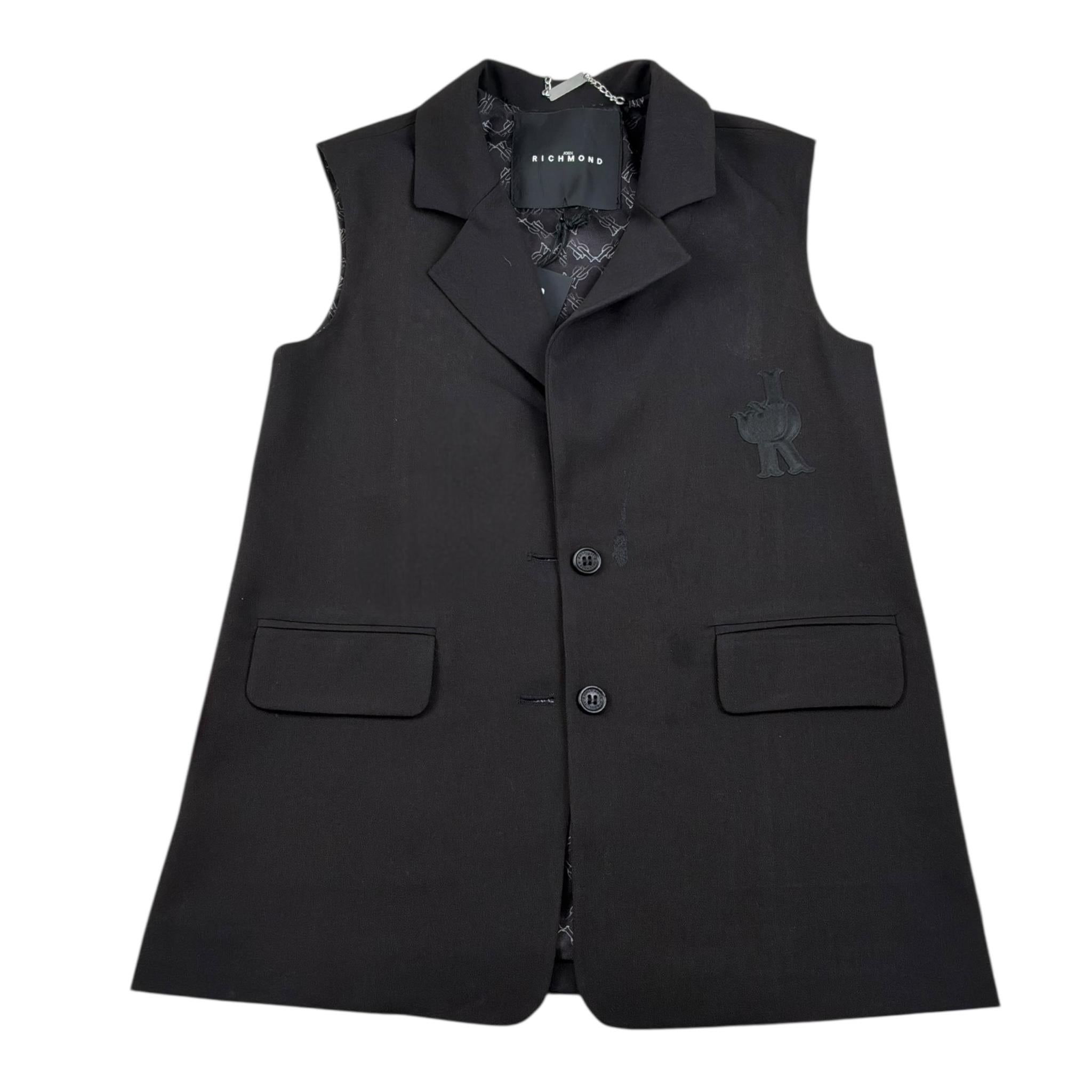 John Richmond Gilet Tinta Unita con Logo per Bambina RGP26062GC NERO JOHN RICHMOND 