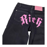 JOHN RICHMOND jeans tinta unita con stampa Nero per Bambina RGA24130JEXX NERO JOHN RICHMOND 
