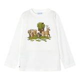 MAYORAL shirt girocollo tinta unita con stampa Bianco per Bambino 4054J BIANCO MAYORAL 