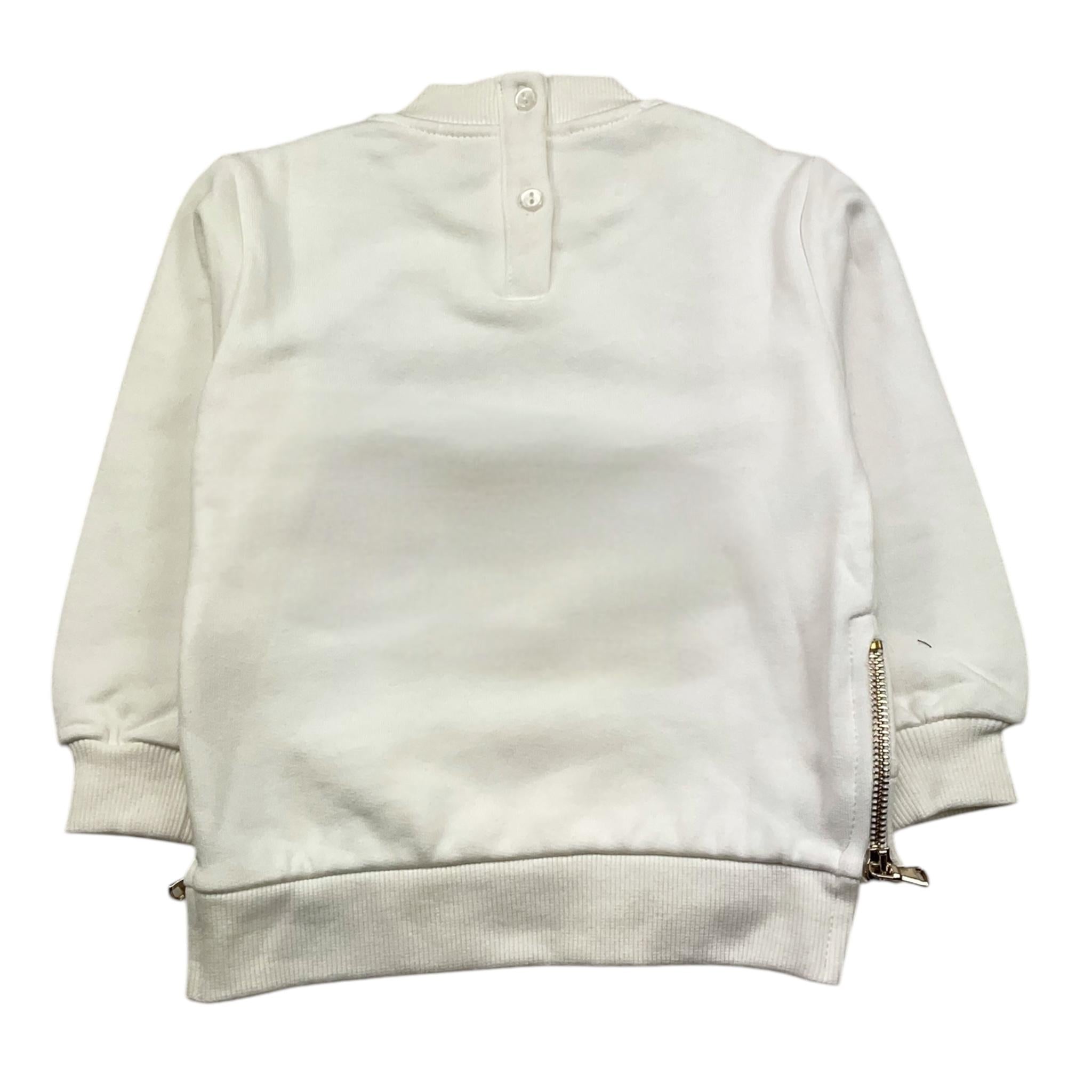 U+è BY MISS GRANT felpa chiusa girocollo tinta unita cn zip Bianco per Neonata UE1480N BIANCO U+è BY MISS GRANT 