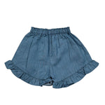 Petit Indi Short Tinta Unita con Elastico In Vita per Neonata SS25BK4637 BLU PETIT INDI 