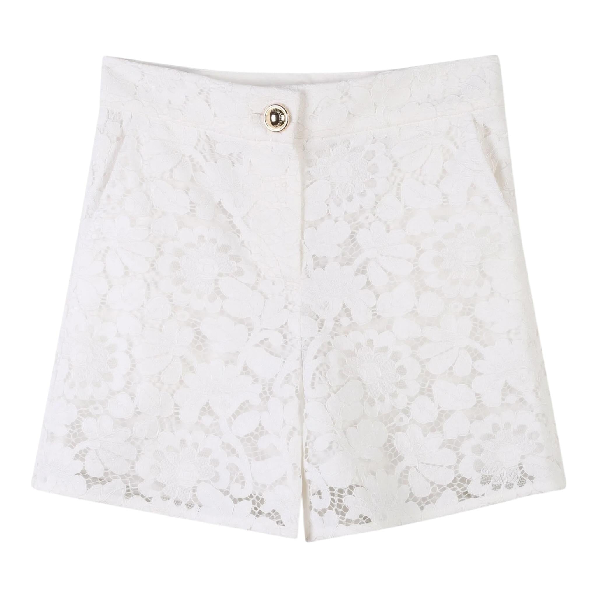Michael Kors Short tinta unita con Ricami Bianco per Bambina R30413XX BIANCO MICHAEL KORS 