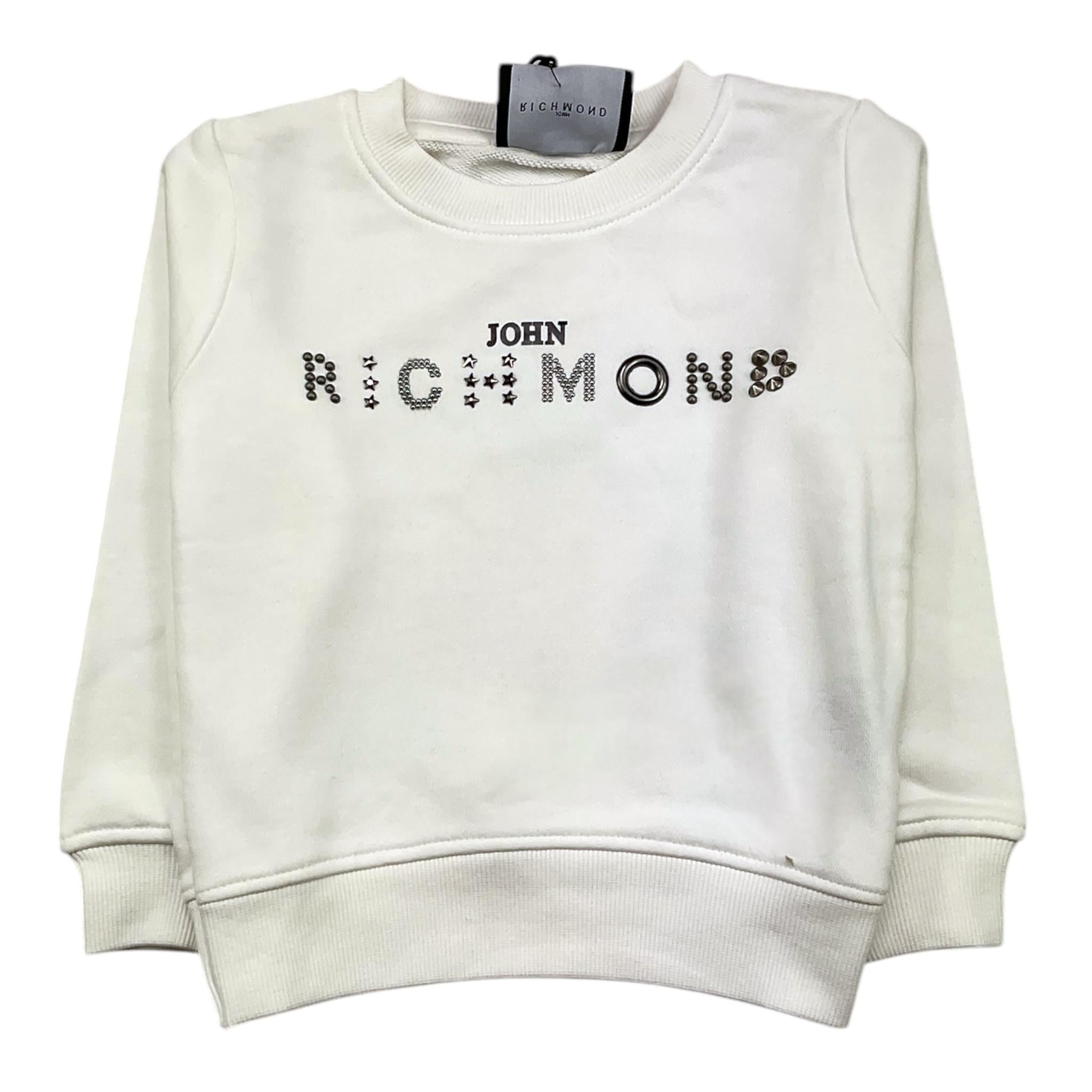 JOHN RICHMOND felpa tinta unita con stampa Bianco per Neonata RBA24086FEN BIANCO JOHN RICHMOND 