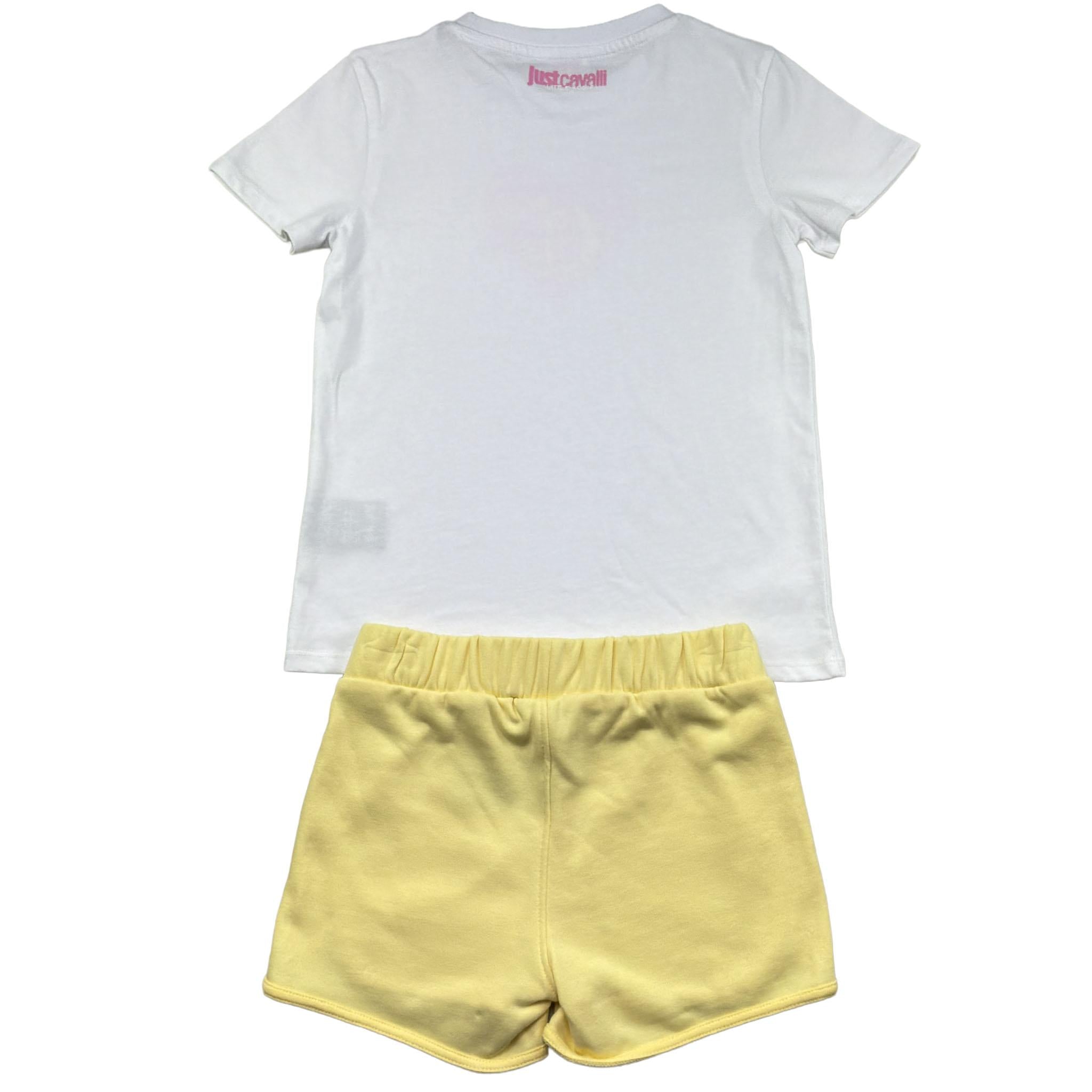 Just Cavalli Completo 2 Pezzi T-Shirt-Short Bicolore per Bambina JGP26003CJ BIANCO/GIALLO JUST CAVALLI 