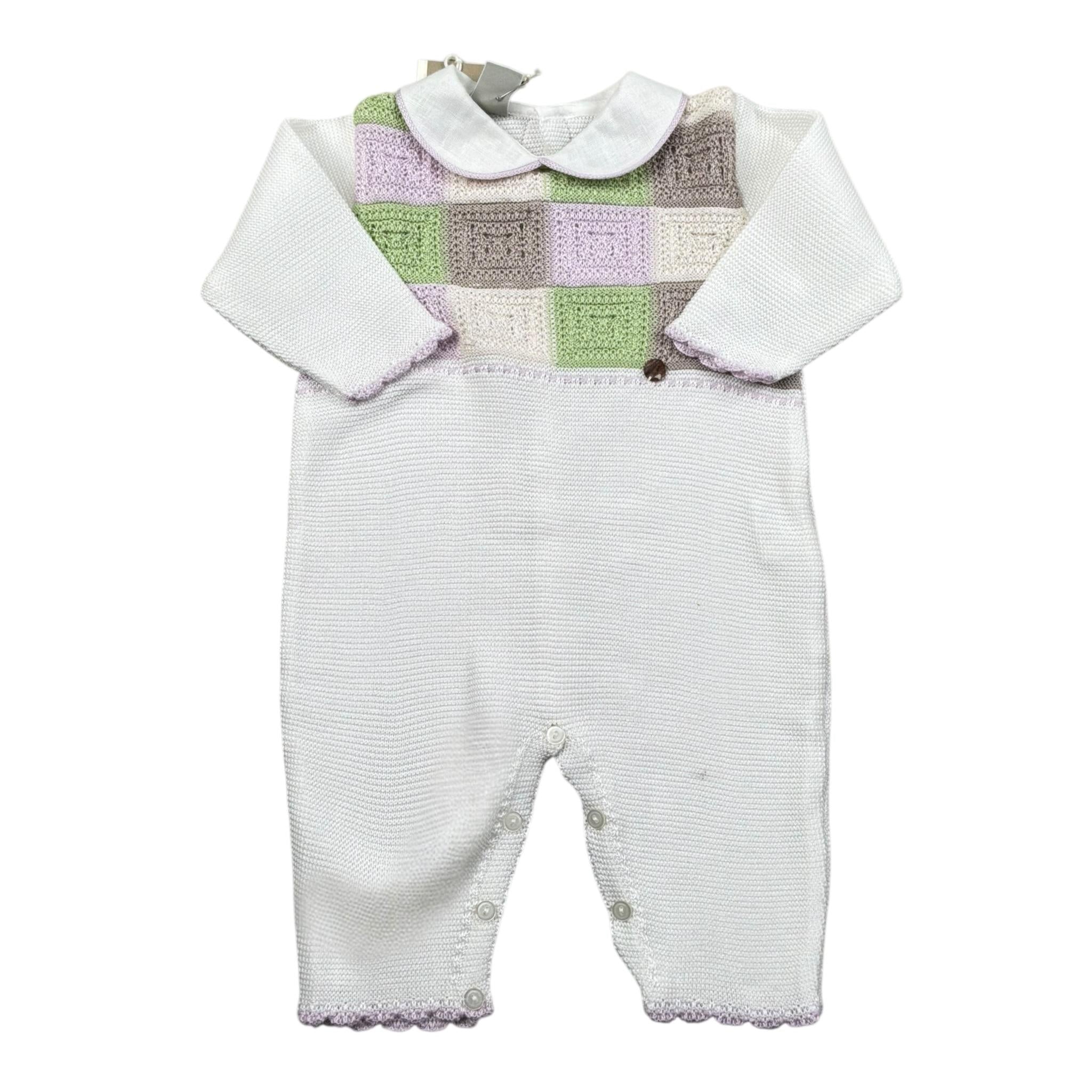 Marlu' Tutina Tinta Unita con Ricami per Neonata EP2610 BIANCO MARLU' 