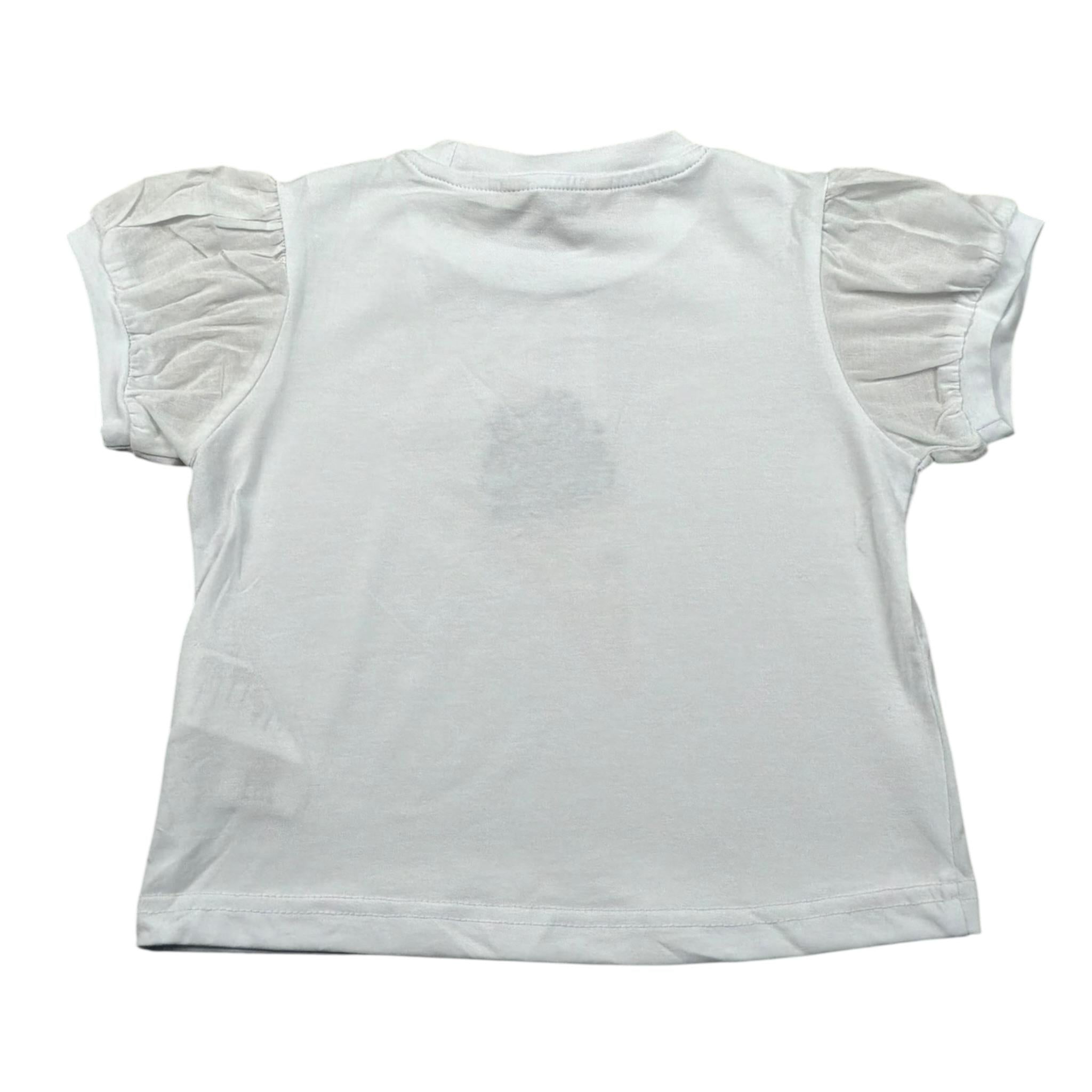 Manila Grace T-Shirt Tinta Unita con Paillettes per Bambina 370TMBS25X BIANCO MANILA GRACE 