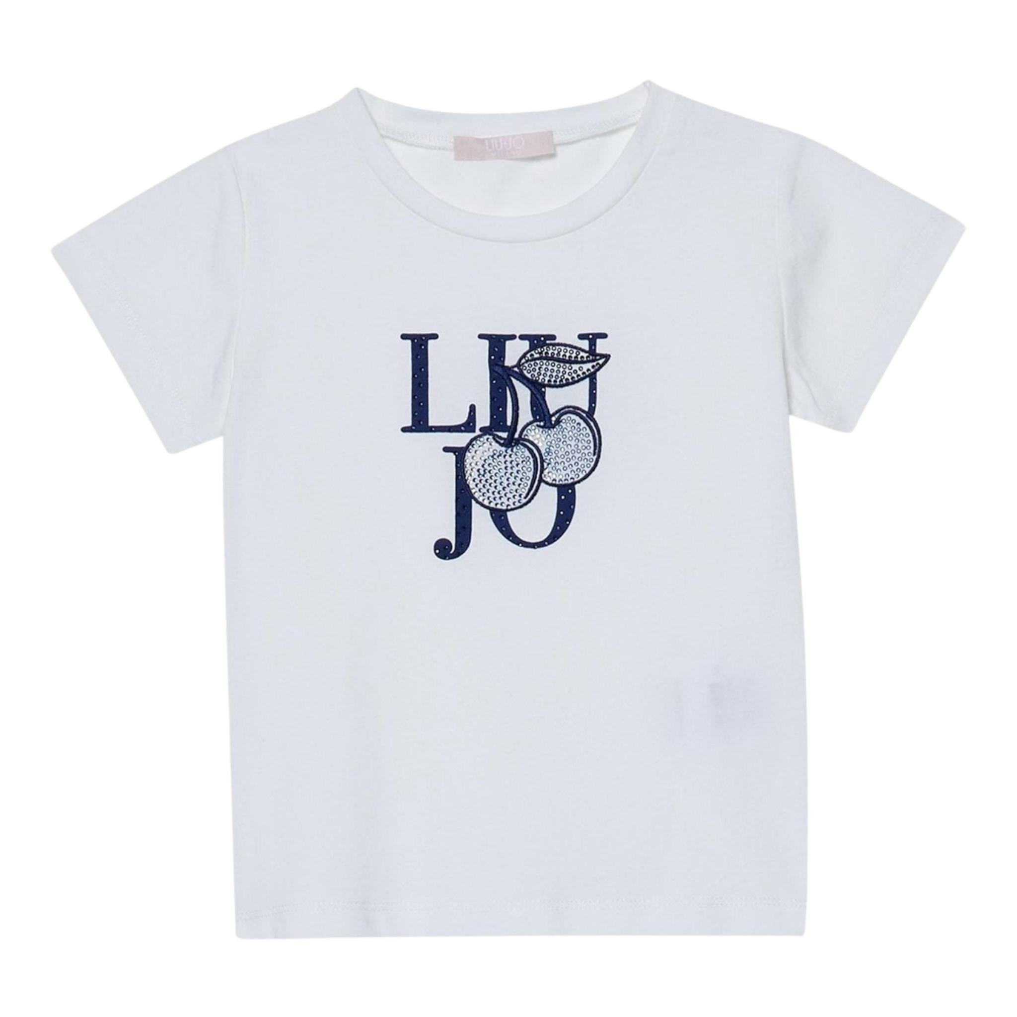 Liu Jo T-Shirt Tinta Unita Girocollo con Stampa per Neonata KA5039J5X BIANCO LIU JO 