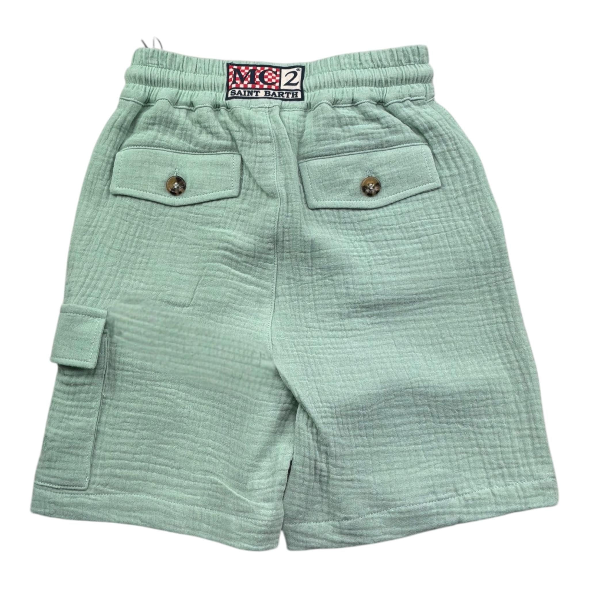 Saint Barth Bermuda Tinta Unita con Elastico In Vita per Bambino 00861L VERDE ACQUA SAINT BARTH 