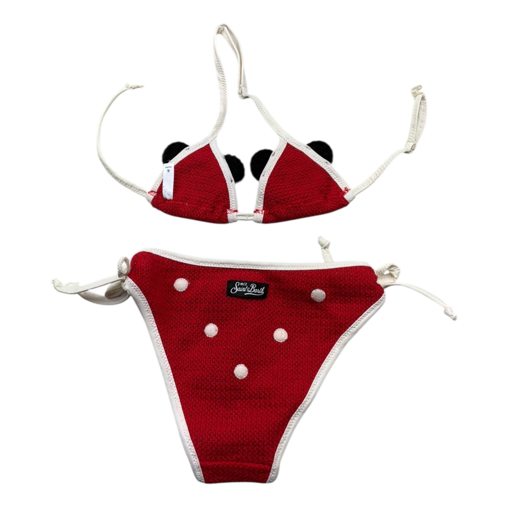 Saint Barth Costume 2 Pezzi Triangolo-Slip Tinta Unita Fantasia  per Bambina LLAD001 ROSSO SAINT BARTH 