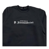 DANIELE ALESSANDRINI felpa girocollo tinta unita con stampa Nero per Bambino 1231F00103X NERO DANIELE ALESSANDRINI 
