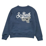 SAINT BARTH felpa girocollo tinta unita con stampa Blu per Bambino KOALA BLU SAINT BARTH 