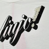 Liu Jo T-Shirt Girocollo tinta unita con Brillantini Bianco per Bambina GA50188 BIANCO LIU JO 
