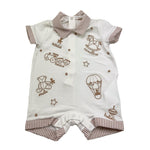 Le Bebe' Pagliaccetto Tinta Unita con Stampa per Neonato LBB4906 BIANCO LE BEBE' 