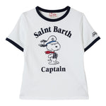 Saint Barth T-Shirt Girocollo Tinta Unita Stampa Snoopie per Neonato DENA001N BIANCO SAINT BARTH 