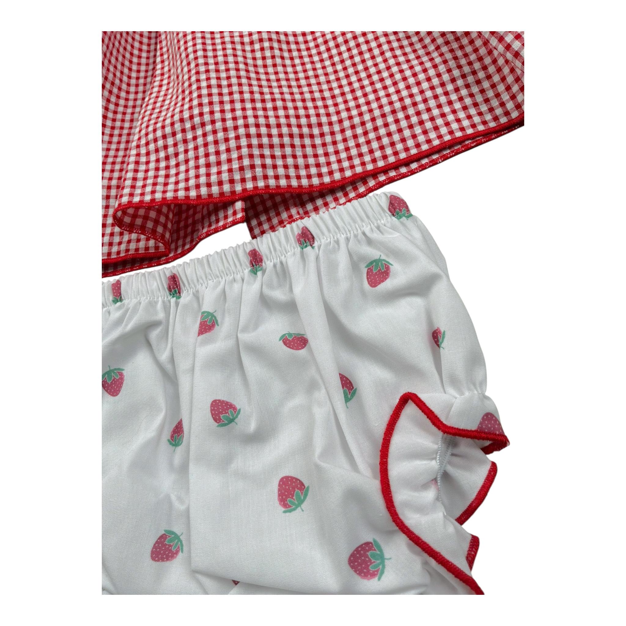 Valentina Bebes Set Abito-Coulotte con Fantasia Quadri per Neonata LOVE134 ROSSO VALENTINA BEBES 