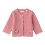 MINI BANDA cardigan tinta unita con fiocchi Rosa per Neonata A740 ROSA MINI BANDA 