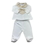 Le Bebe Completo 2 Pezzi Shirt-Ghettina Tinta Unita per Neonata LBG6335 BIANCO LE BEBE 