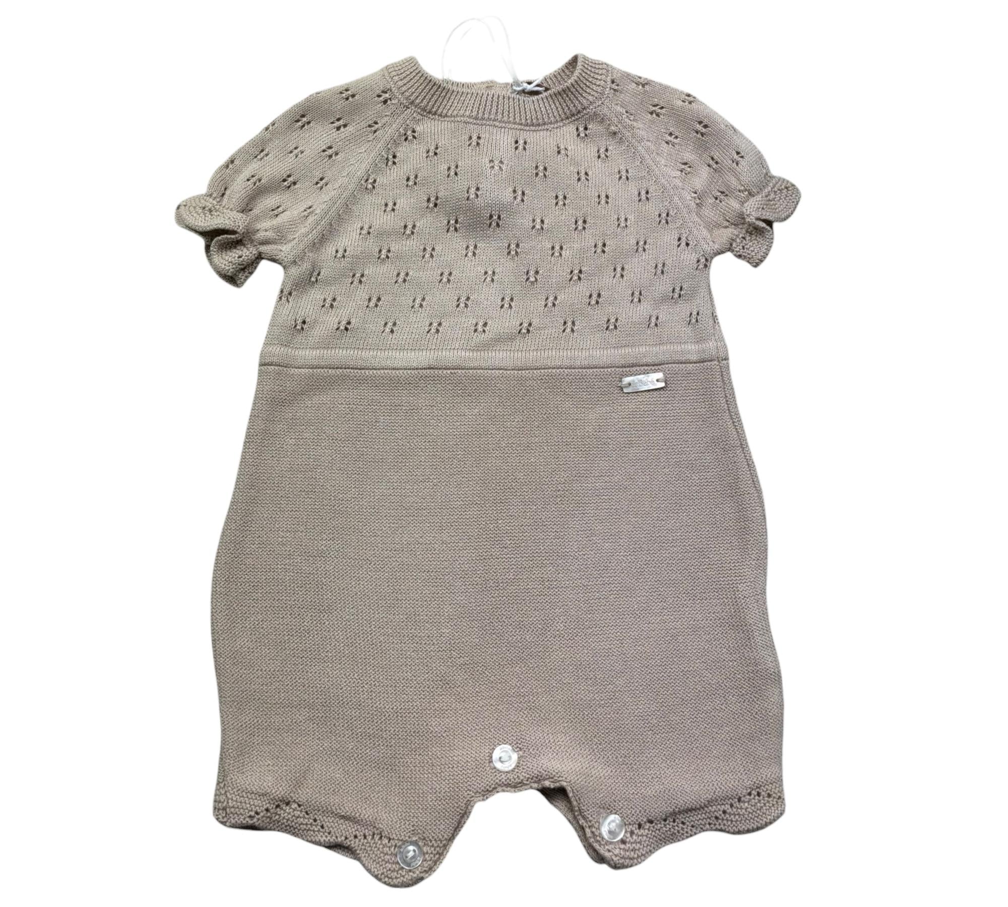 Le Bebe Pagliaccetto Mezza Manica Tinta Unita per Neonata LBG6268 BEIGE LE BEBE 
