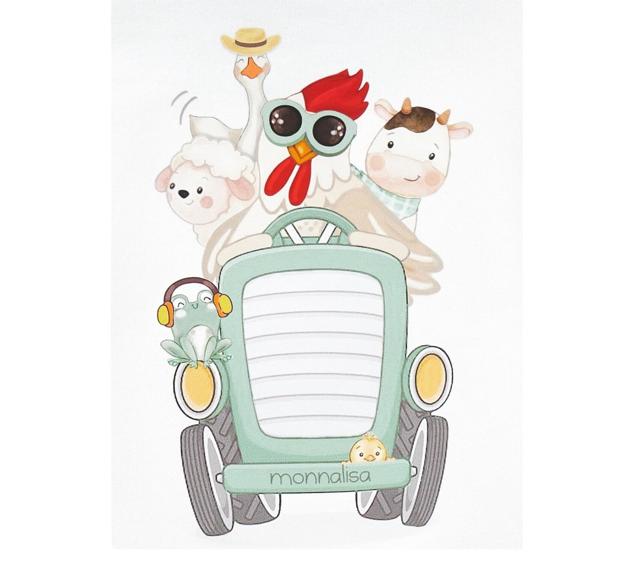 Monnalisa Felpa Chiusa Girocollo Tinta Unita con Stampa per Neonato 28E600 BIANCO MONNALISA 