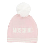 MOSCHINO cappello tinta unita con stampa e pon pon Rosa per Neonata MUX04WAX ROSA MOSCHINO 