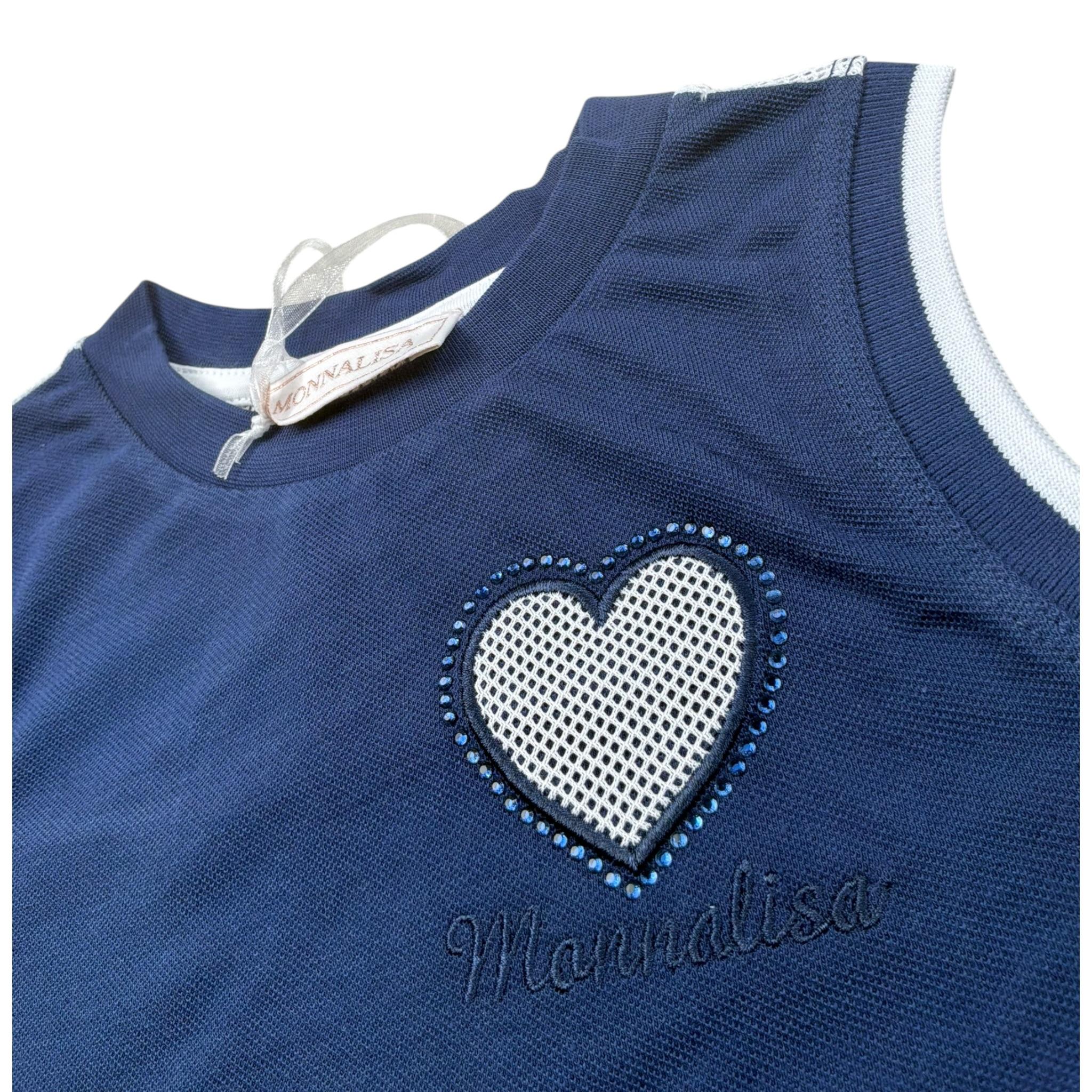 Monnalisa Top Tinta Unita Giromanica per Bambina 19E602 BLU MONNALISA 