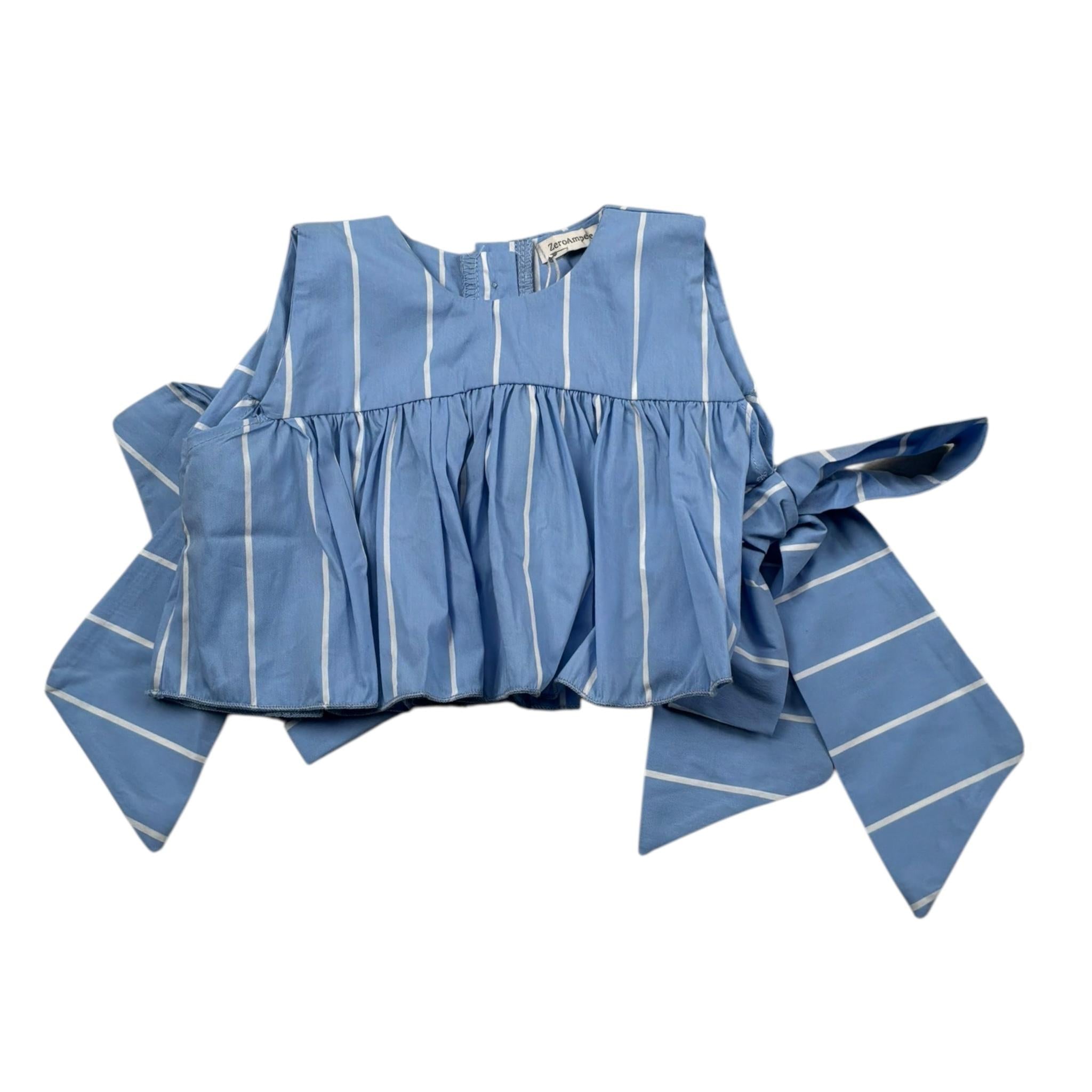 Zero Ampere Top Giromanica Tinta Unita con Fiocchi per Neonata VIOLA AZZURRO ZERO AMPERE 