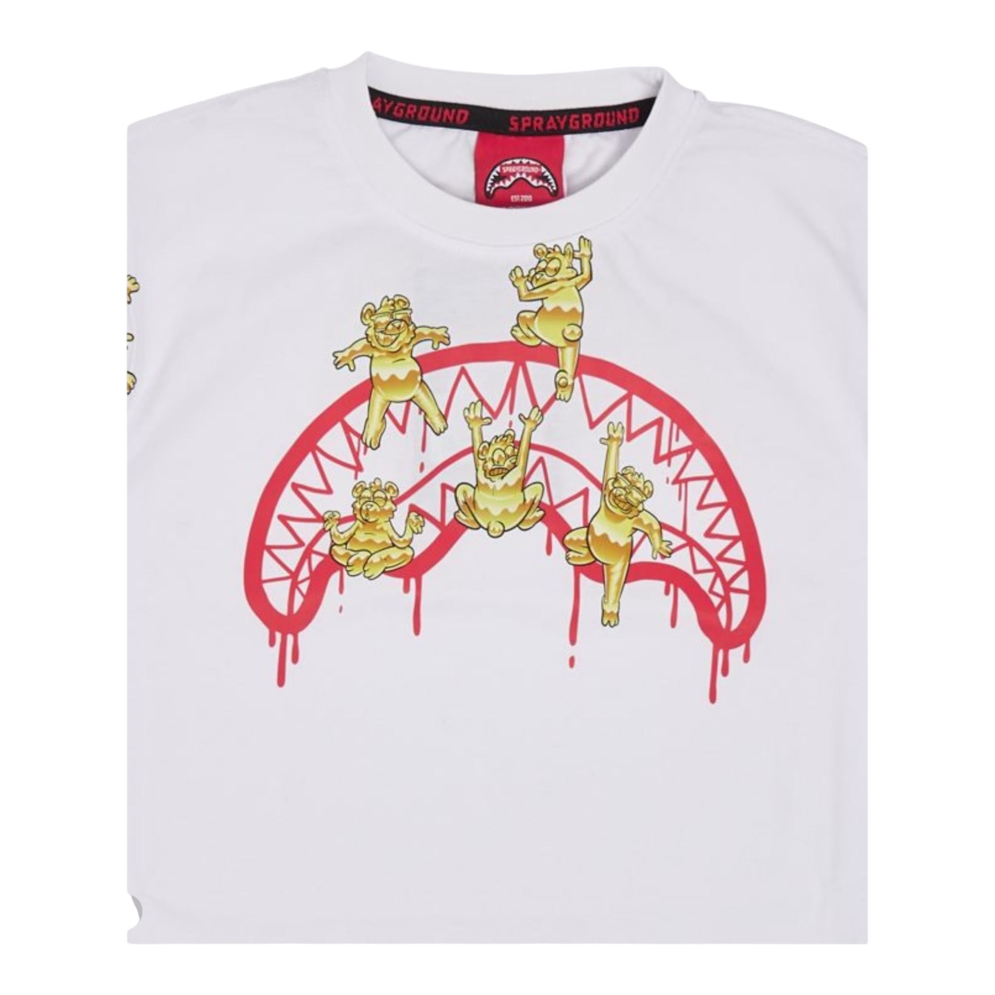 Sprayground T-Shirt Girocollo Tinta Unita con Stampa per Bambino SPY1038WHT BIANCO SPRAYGROUND 