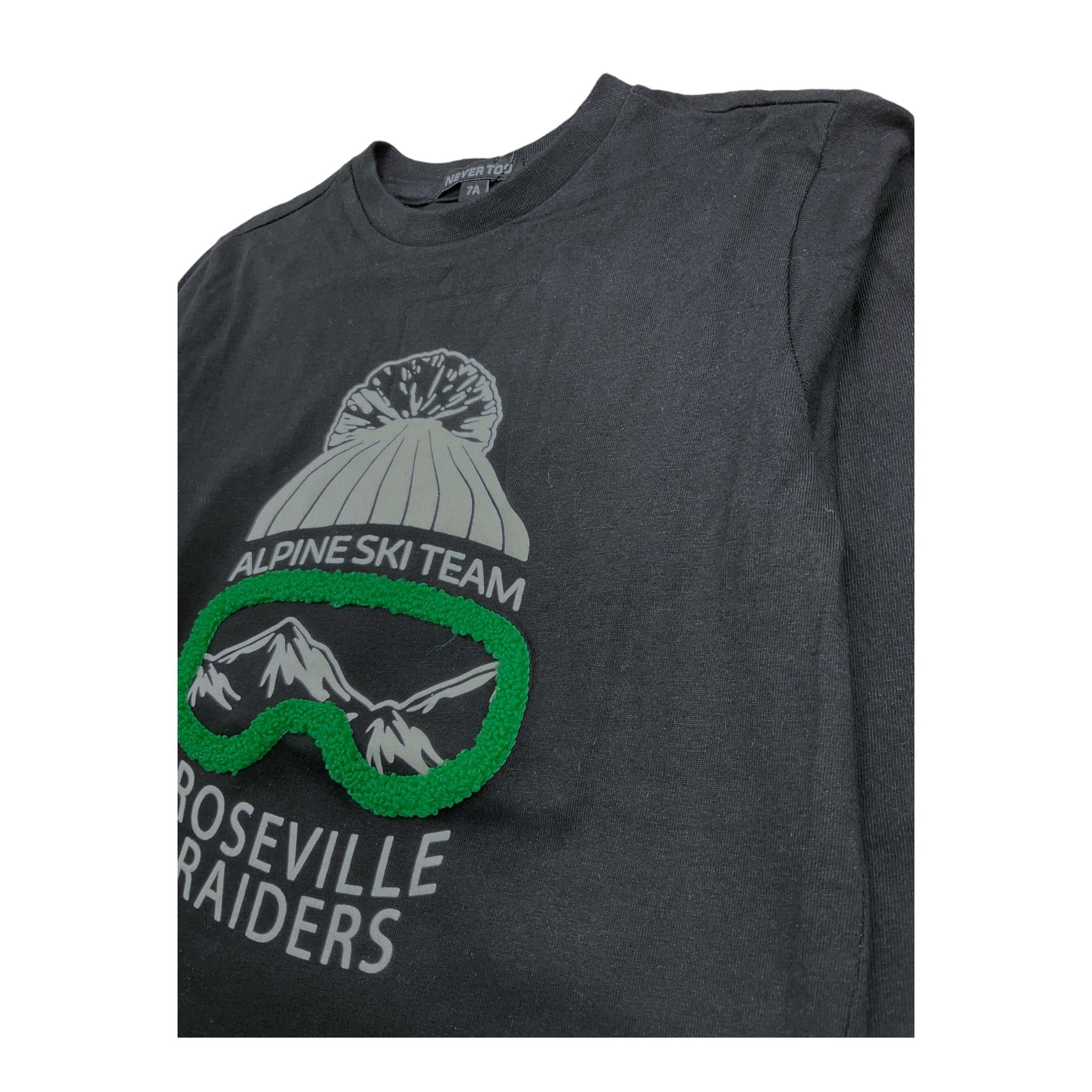 NEVER TOO shirt girocollo tinta unita con stampa Nero per Bambino NT2164BX NERO NEVER TOO 