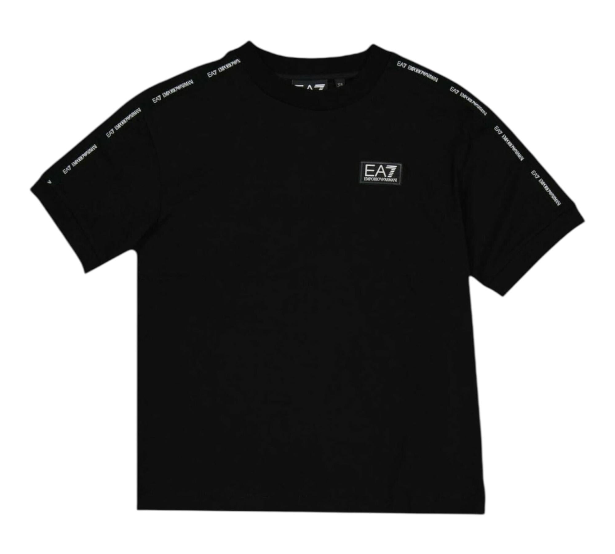 Emporio Armani T-Shirt Girocollo Tinta Unita con Logo per Bambino 7B000054 NERO EMPORIO ARMANI 