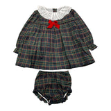 VALENTINA BEBES set abito-coulotte fantasia scozzese e colletto Verde per Neonata MAR86 VERDE VALENTINA BEBES 