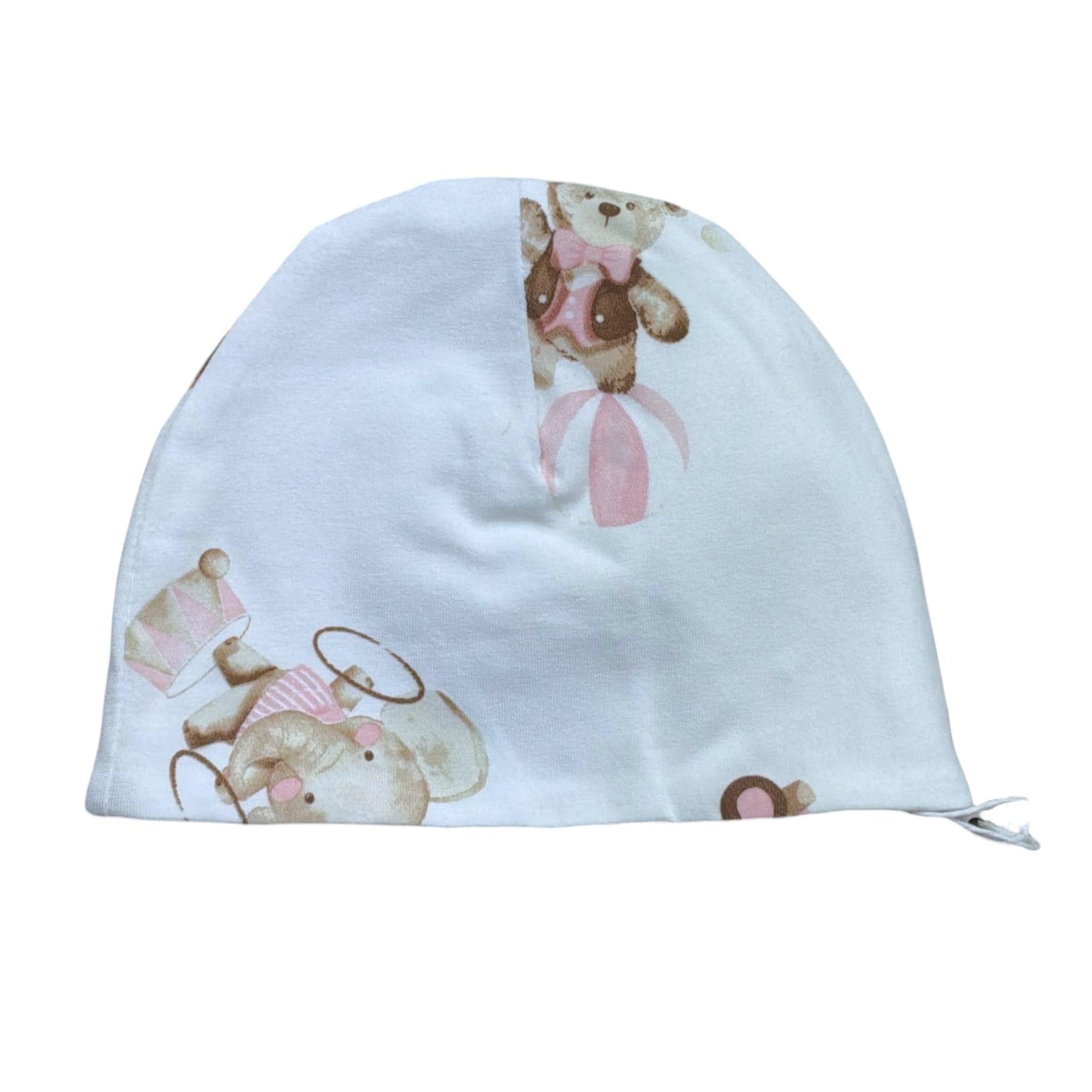 Le Bebe' Cappello Tinta Unita con Stampa per Neonata LBG6257 BIANCO LE BEBE' 
