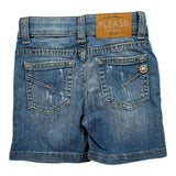 Please Short In Denim tinta unita con Girovita Regolabile Azzurro per Neonata RE10F44B13 AZZURRO PLEASE 