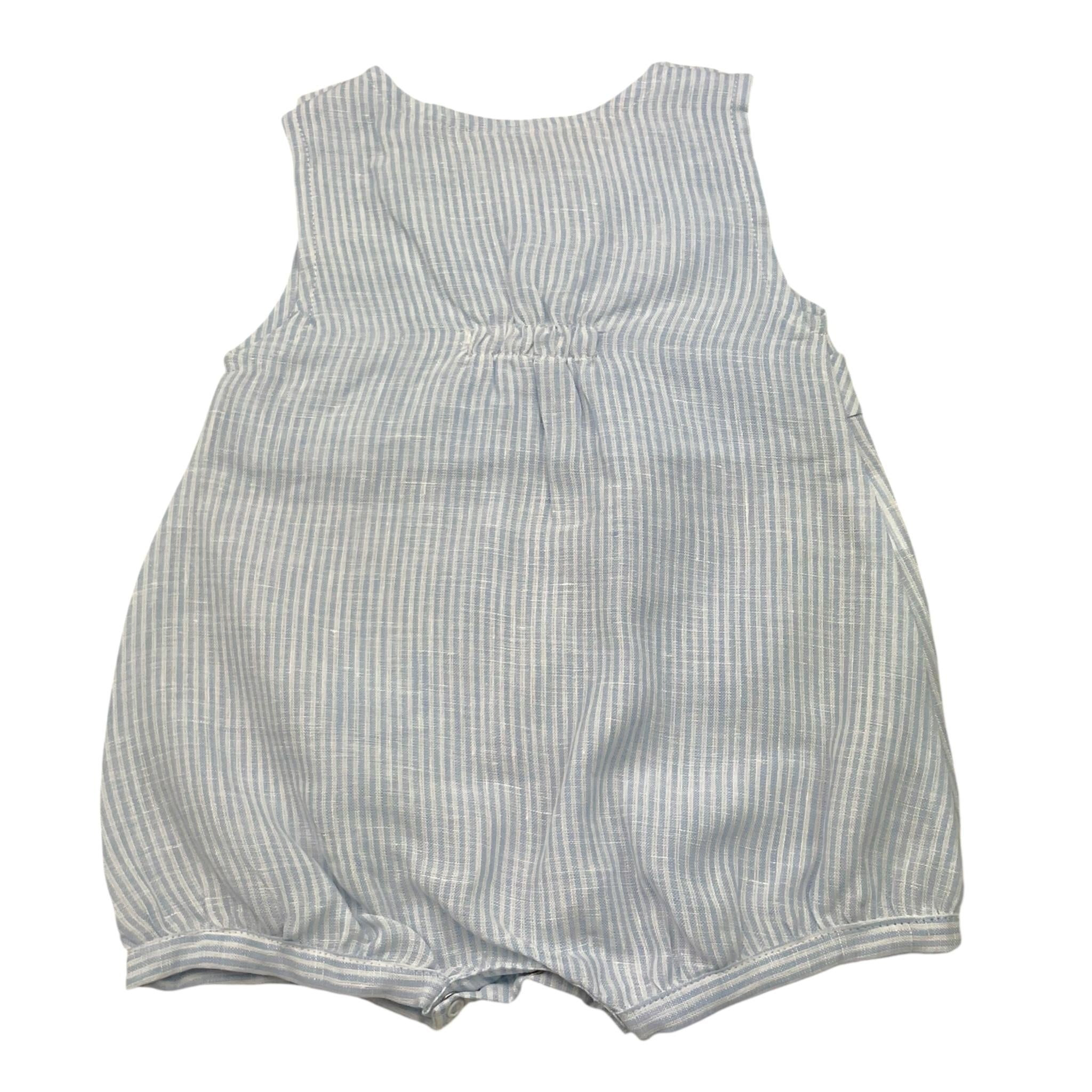 La Sartoria Dei Piccoli Pagliaccetto Tinta Unita con Fantasia A Righe per Neonata LPB9091 BIANCO LA SARTORIA DEI PICCOLI 