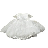 Le Bebe' Abito Cerimonia Tinta Unita con Tulle per Neonata LBG3930 BIANCO LE BEBE' 
