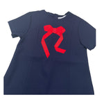 TRUSSARDI abito mezza manica tinta unita con fiocco Blu per Bambina TGA25063VE BLU TRUSSARDI 