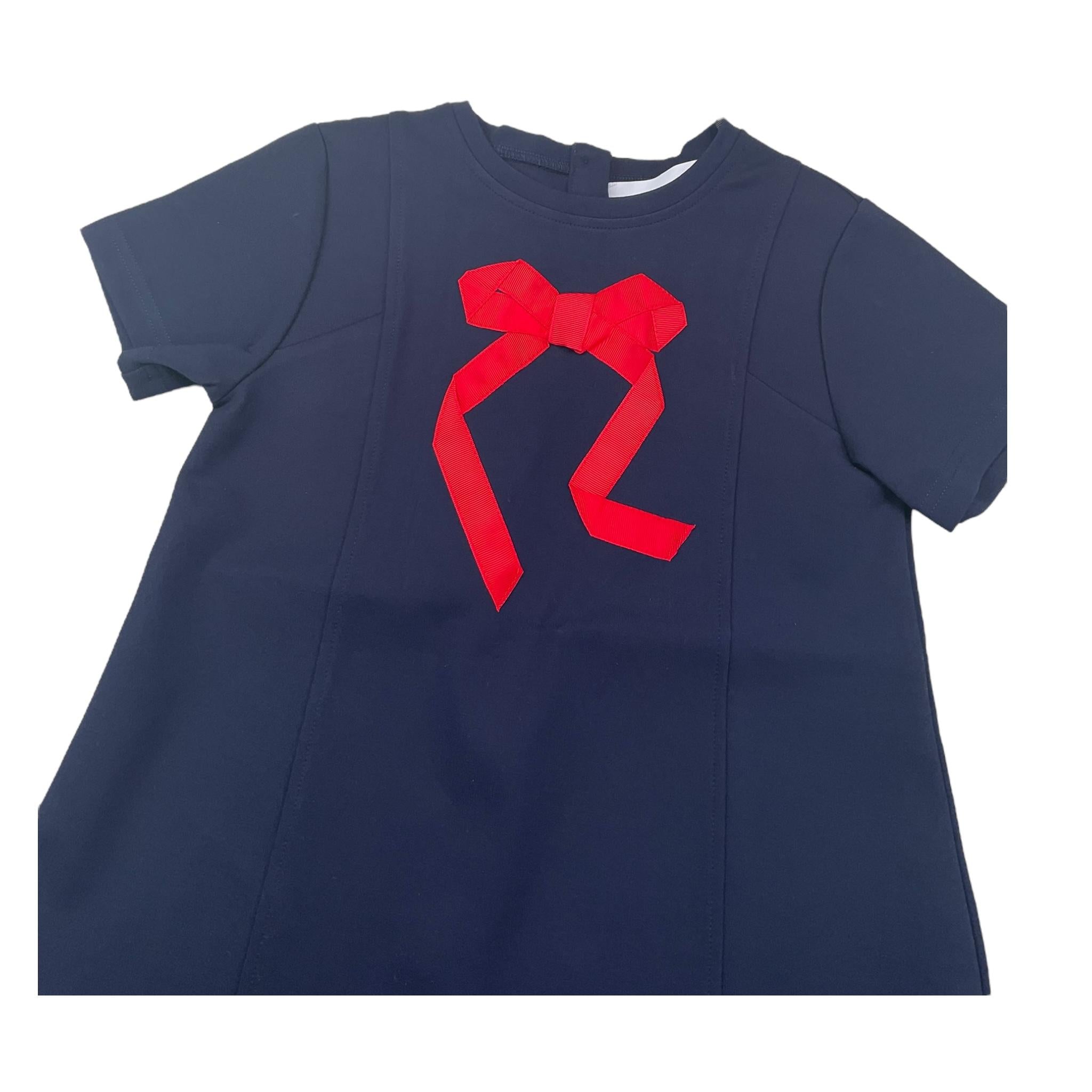 TRUSSARDI abito mezza manica tinta unita con fiocco Blu per Bambina TGA25063VE BLU TRUSSARDI 