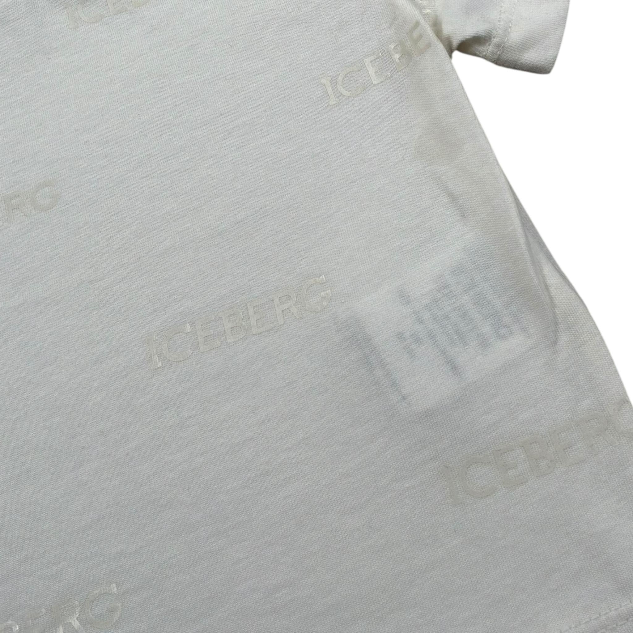 Iceberg T-Shirt Girocollo Tinta Unita con Logo per Neonato TSICE5115B PANNA ICEBERG 