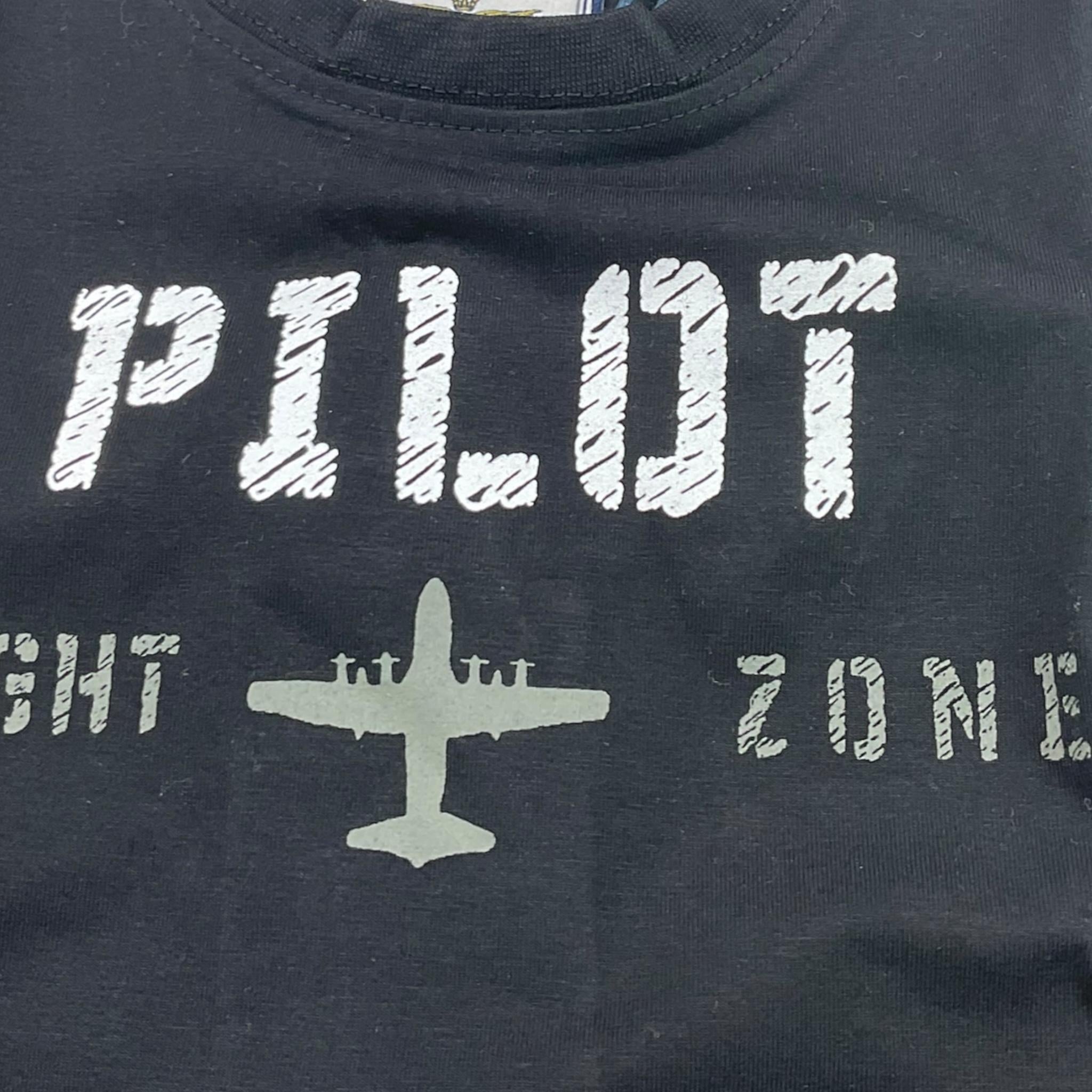 AERONAUTICA MILITARE shirt girocollo tinta unita con stampa Nero per Neonato 242TS0002AJRJ664N NERO AERONAUTICA MILITARE 