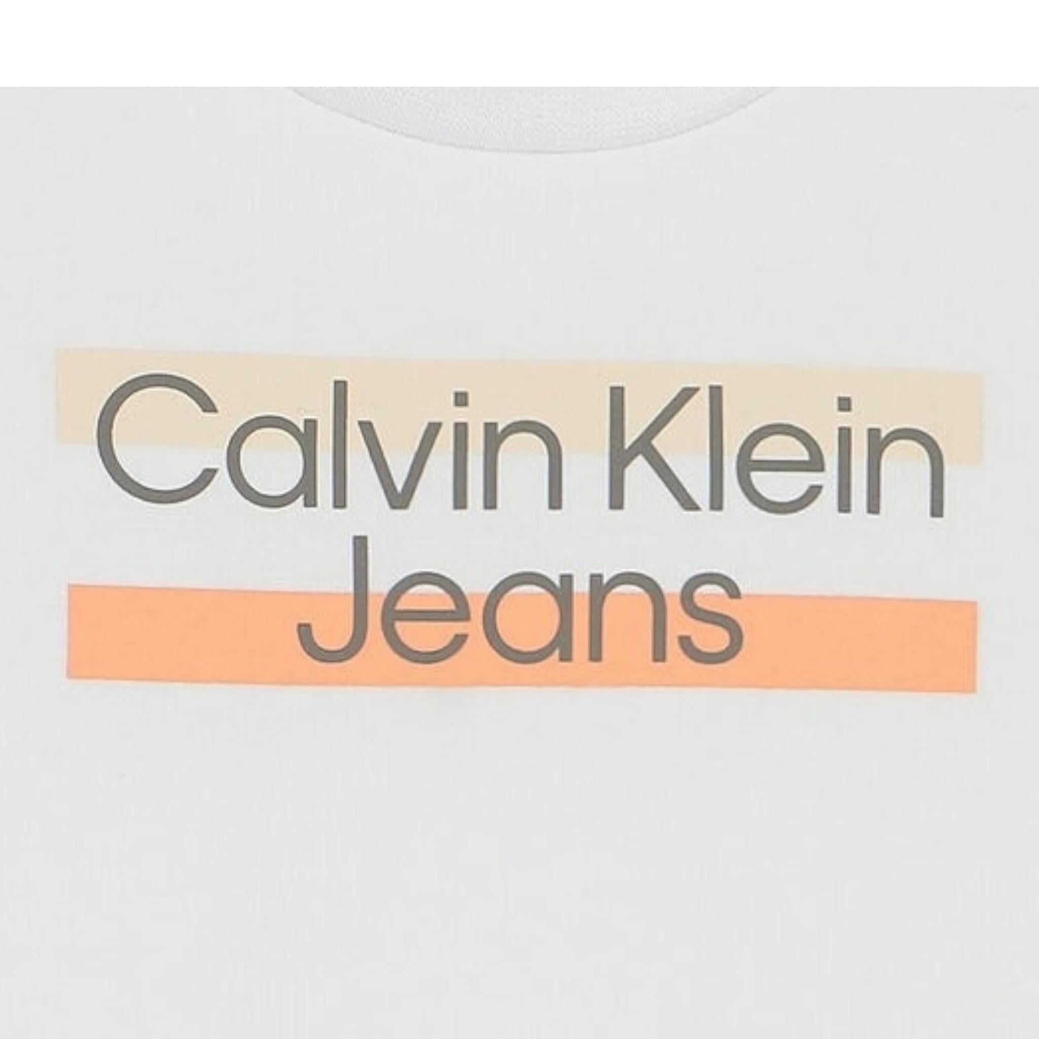 Calvin Klein Completo 2 Pezzi T-Shirt-Bermuda Tinta Unita con Stampa per Neonato IN0IN00072 BIANCO CALVIN KLEIN 
