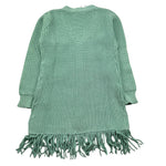 FUN & FUN cardigan tinta unita con frange Verde acqua per Bambina FNBSW12745 VERDE ACQUA FUN & FUN 